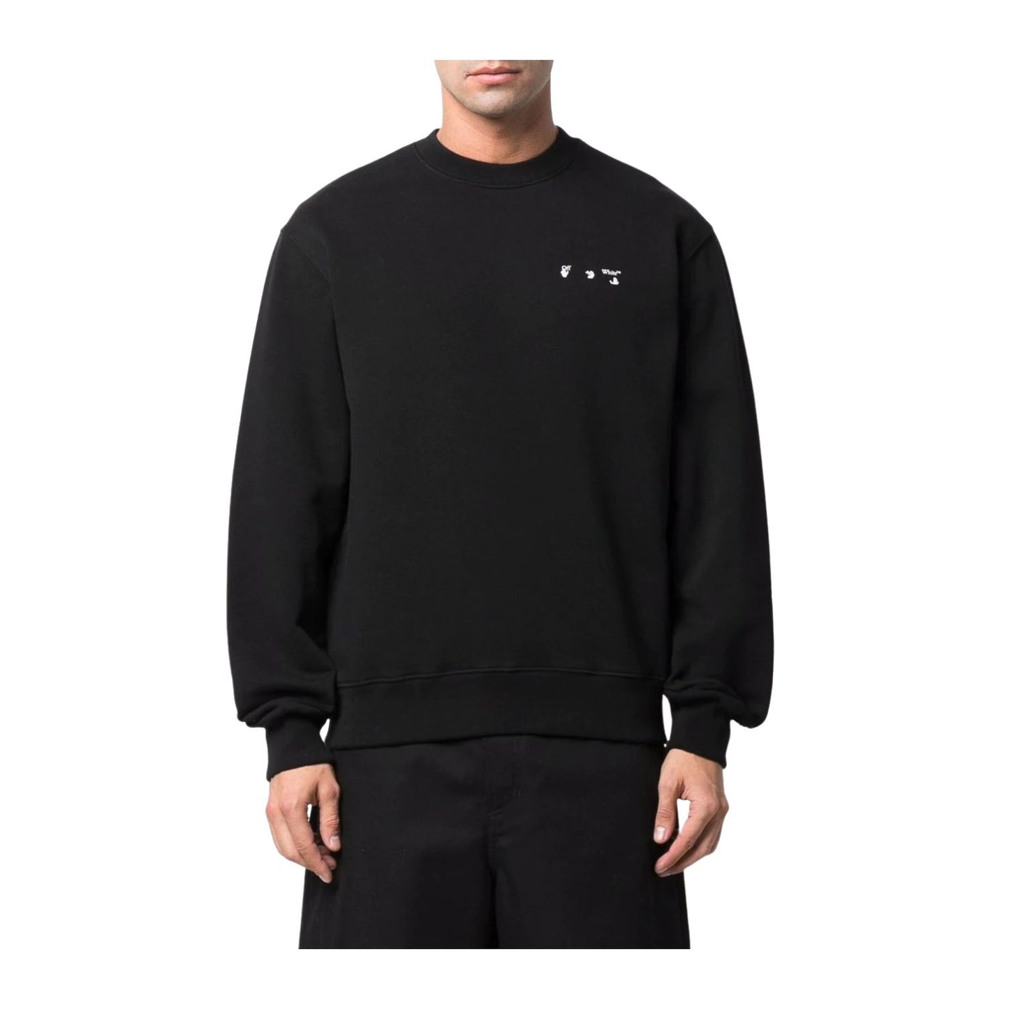 Off-white Caravag Paint Slim Crewneck Mens Style : Omba057c99fle00