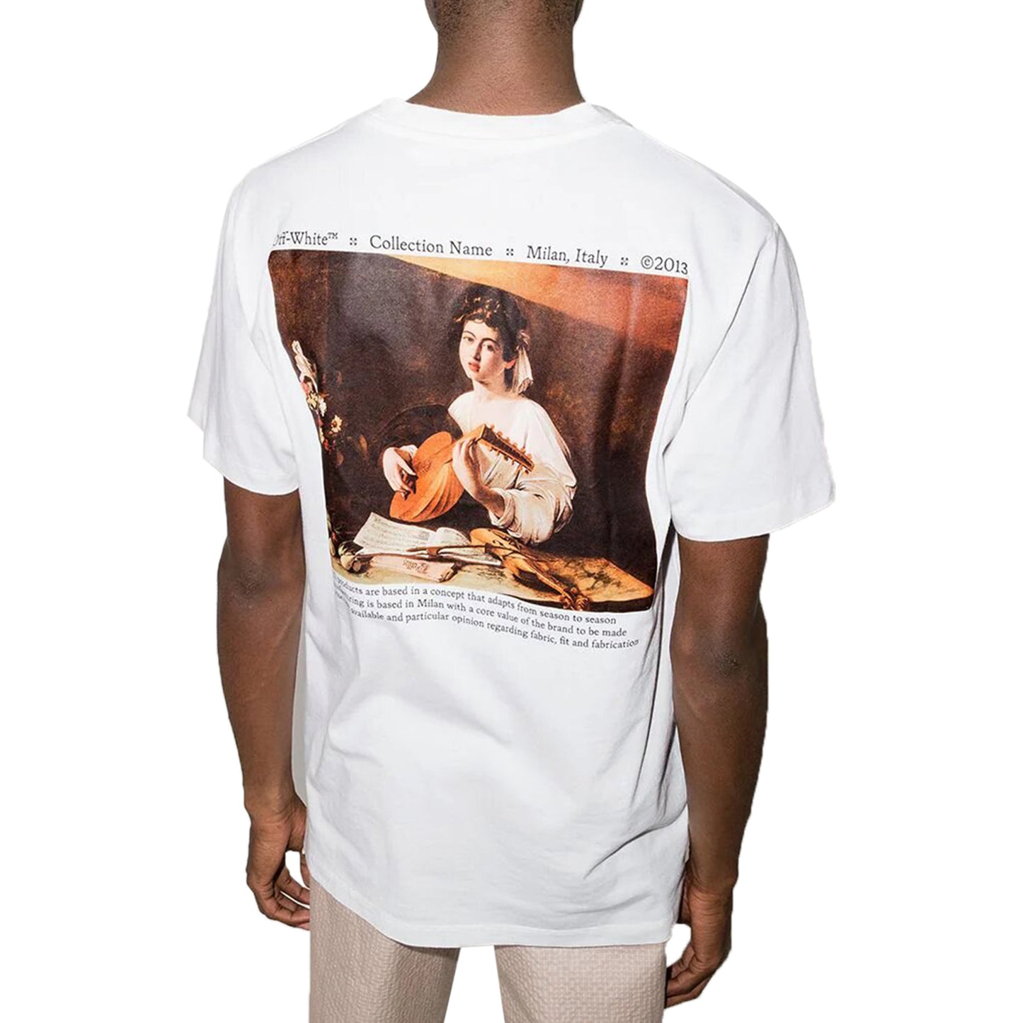 OFF-WHITE Slim Fit Caravaggio The Lute Player T-Shirt White