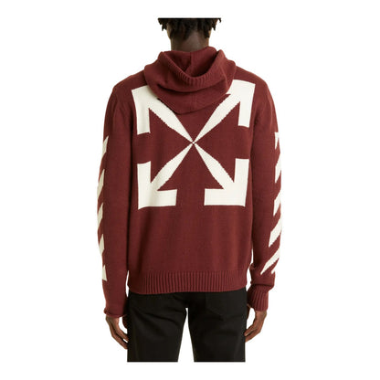 Off-white Diagonal Arrow Knit Zip Hoodie Mens Style : Omha080f22kni00