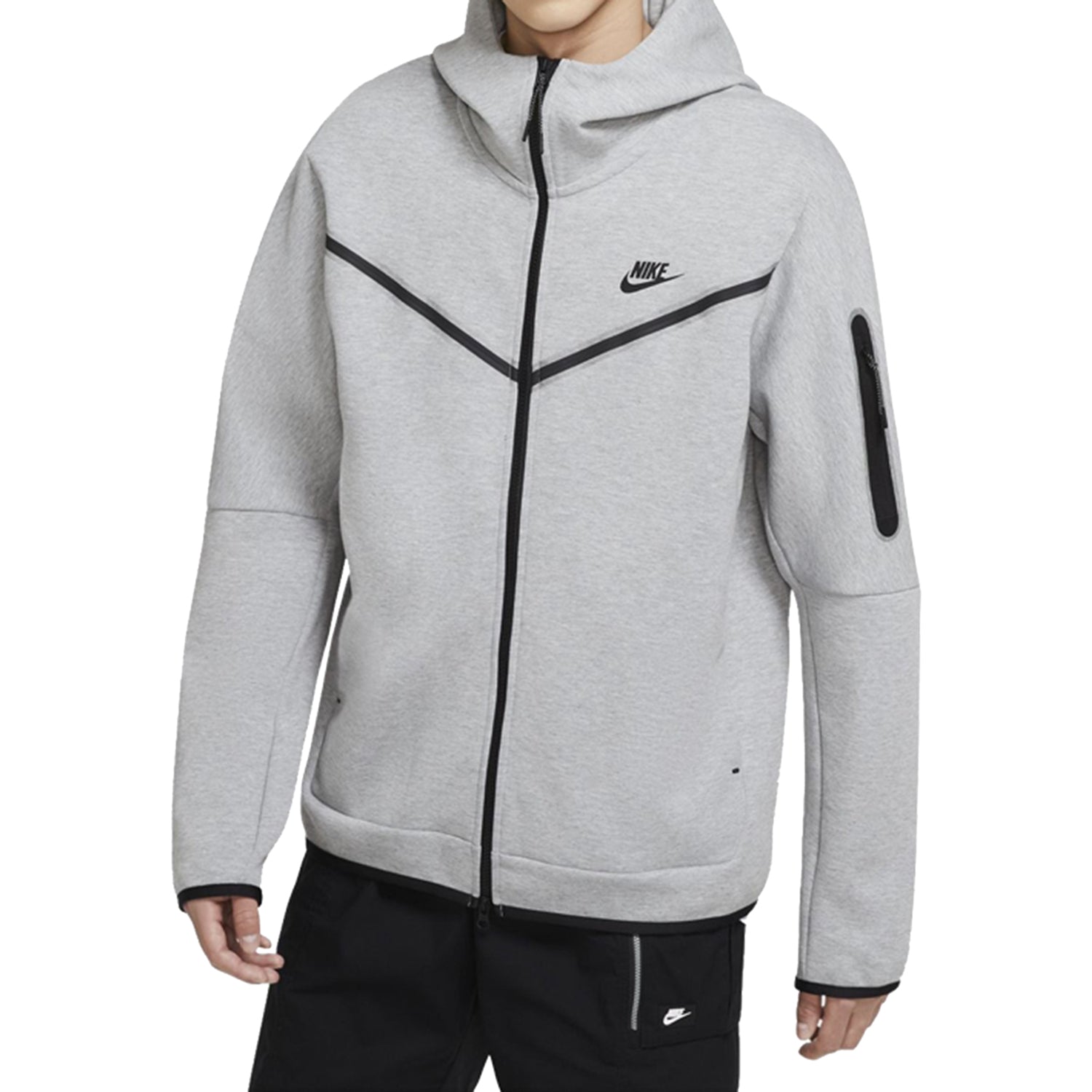 Nike Tech Fleece Full Zip Hoodie Heather Grey/Black – ShopSneakerDeals