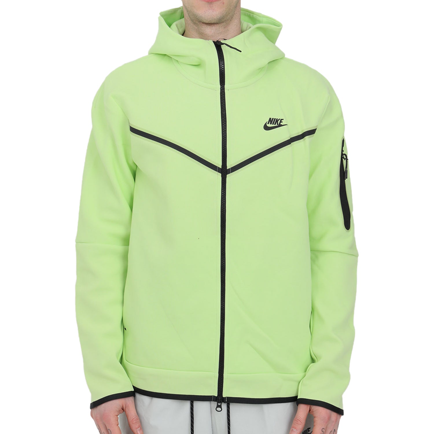 Nike Tech Fleece Full-Zip Hoodie Neon Lime Green/Black