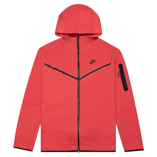 Nike Tech Fleece Full Zip Up Hoodie Lobster Red/Black