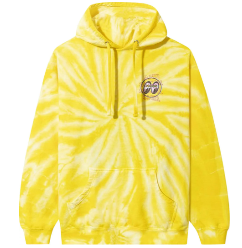 Anti Social Social Club Mooneyes Glitter Crossfire Tie Dye Hoodie Yellow