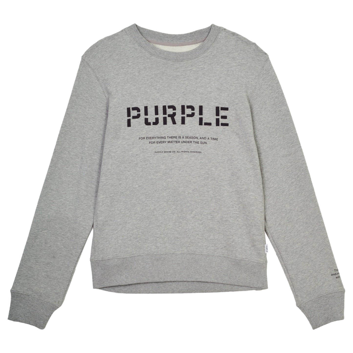 Purple-brand French Terry Embroidered Stencil Logo Crew Mens Style : P409-fhes222