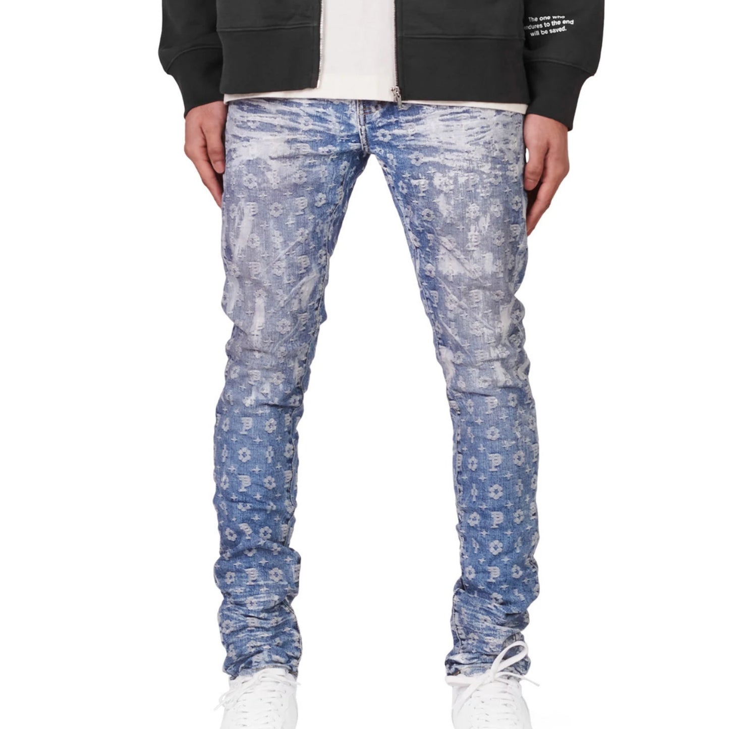 Purple-brand Super Heavy Waxed Jacquard Monogram Jeans Mens Style : P001-hwij222