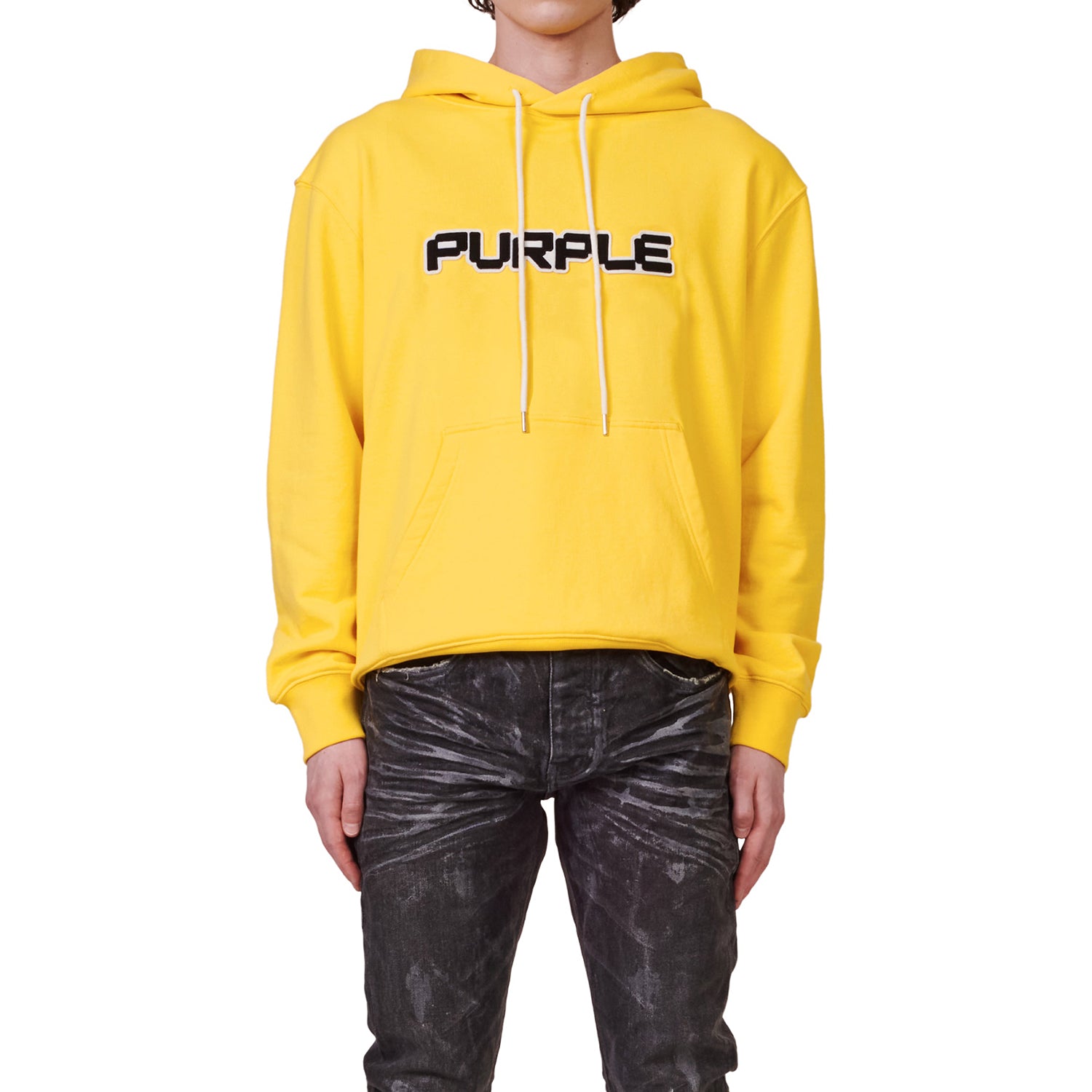 Purple-brand French Terry Pullover Hoody-Wordmark Mens Style : P410-fcyg322