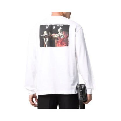 Off-white Caravag Paint Skate L/s Tee Mens Style : Omab064c99jer00