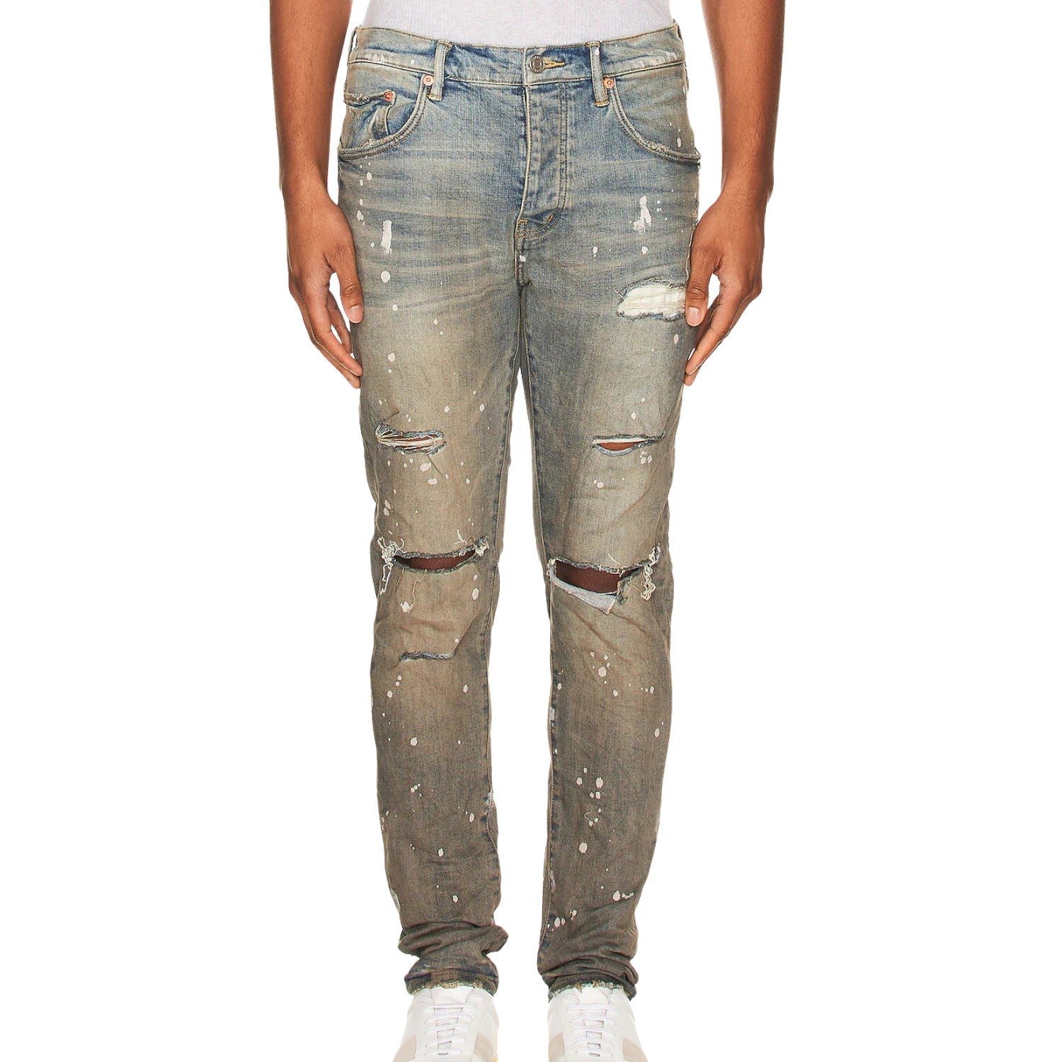 Purple-brand Paint Grey Coated Jeans Mens Style : P001-ligc123